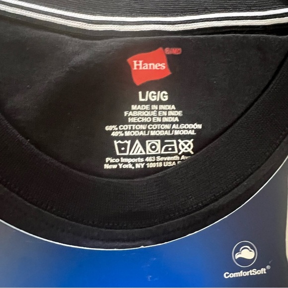 NWT Hanes Mens ComfortSoft Long Sleeve Crewneck Flannel Pant Pajama Set size L - Picture 3 of 7